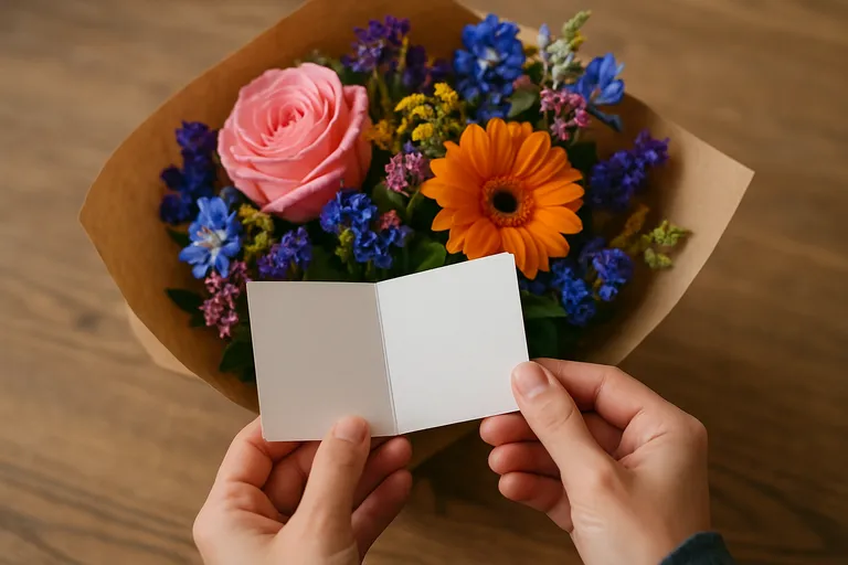 Bloemen versturen: let op het kaartje, niet alleen de bloemen